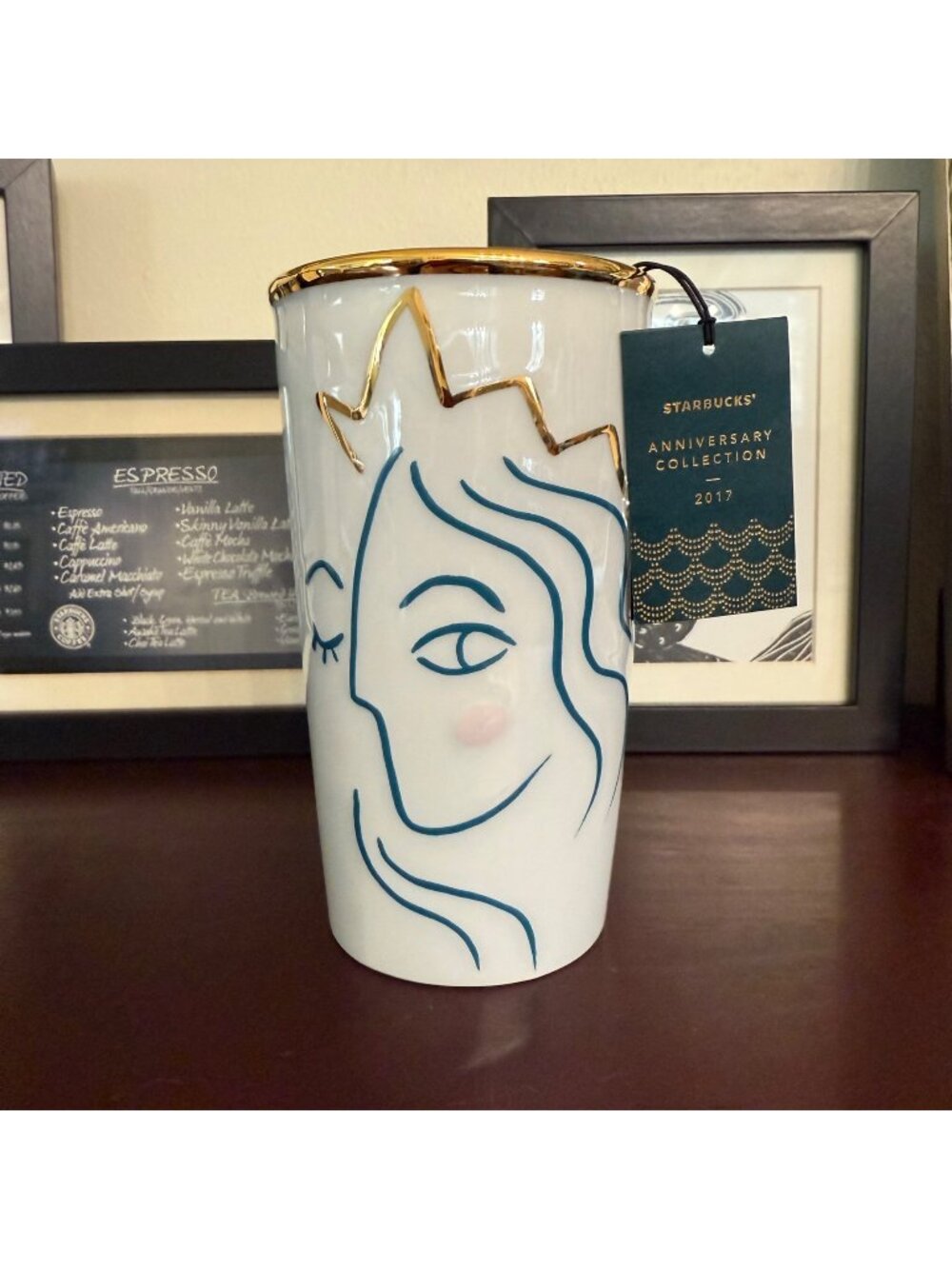 NWT Starbucks 2017 Anniversary Collection Ceramic Mermaid Tumbler